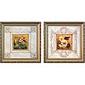 'Garden Flowers' 2-piece Framed Textured Print Set