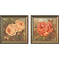 'Vintage Rose' 2-piece Framed Canvas Art Set