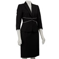 Tahari ASL Women's Black Swiss Dot Skirt Suit