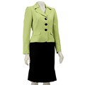 Tahari ASL Women's Lime/ Black Skirt Suit