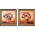 'Glass Vase Bouquet' 2-piece Framed Canvas Art Set