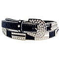 Sharona Women's Rhinestone Black Skinny Belt