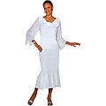 Divine Denim Women's White Two-piece Skirt Set