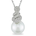 18k Gold South Sea Pearl and 3/8ct TDW Diamond Necklace (11-12 mm) (HIJ, I1-I2)