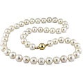 14k Gold White Freshwater Pearl Necklace (9 mm)