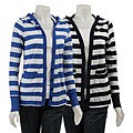 C&C California Women's Wide Stripe Hooded Cardigan