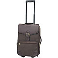 Brown Leather Rolling Upright Carry-On Bag Luggage