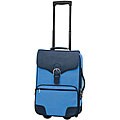 Blue Leather Rolling Upright Carry-On Bag Luggage