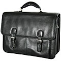 Bacara Deluxe European Black Leather Computer Case