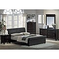 Contemporary Espresso Leather Queen-size Bedroom Set