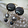 Goldfill Blue Tiger's Eye and Pearl Dangling Earrings (USA)