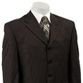 FUBU Men's Brown Multistripe 4-button Suit