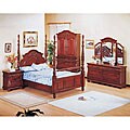 Hudson Cherry 4-piece Poster King-size Bedroom Set