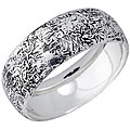 Silver Overlay Embossed Floral Bangle Bracelet
