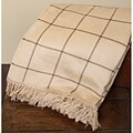 Microfiber Tan Plaid Throw Blanket (Set of 2)