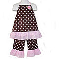 AnnLoren Boutique Girl's Polka Dot Halter Set