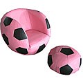 Girl's Soccer Chair and Ottoman Set