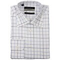 Zanetti Studio Men's White/ Blue Windowpane Dress Shirt