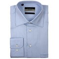 Zanetti Studio Men's Blue Herringbone Dress Shirt