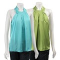 Violet & Claire Women's Pleated Halter Top