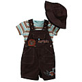 Baby Togs Infant Boy's 3-piece Safari Shirt and Overalls Set