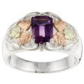 Black Hills Gold on Silver Amethyst Ring
