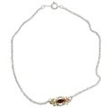 12k Black Hills Gold on Silver Garnet Anklet