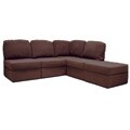 Dark Brown 5-piece Modular Storage Sectional Sofa