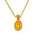 10k Yellow Gold Citrine Crown Necklace