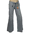 Dittos Women's Blue Pinstripe Cotton Pants