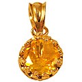 10k Gold Citrine Crown Heart Necklace