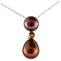 14k Gold FW Double Pearl and Citrine Necklace (6-8 mm)