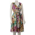 Jones New York Women's Ruffled Silk Crepe Dress