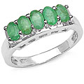 Sterling Silver Emerald 5-stone Ring (Size 7)