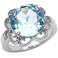Sterling Silver Blue Topaz and Tanzanite Ring (Size 7)
