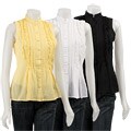 Spense Women's Swiss Dot Stand Collar Shirt