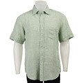 Nove Men's Green Linen Short-sleeve Shirt
