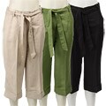 Hanna & Gracie Women's Cropped Linen Pants