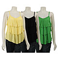 Ninety Women's V-neck 3-tiered Tank Top