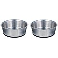Rubber Bottom 30-ounce Dog Bowls (Set of 2)