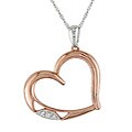 10k Two-tone Gold Diamond Accent Heart Necklace (I-J, I1-I2)