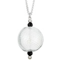 Sterling Silver Clear Hand-blown Glass Necklace