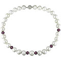 14k Gold South Sea Pearl/ Pink Sapphire Necklace (14-16mm)