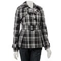 Coffee Shop Women's Buffalo Plaid Trench Coat