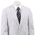 Haspel Men's Blue and White Seersucker 2-button Suit