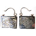 Silver Square 'Suitcase' Earrings (Chile)