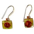 Small Square Copper/ Glass Earrings (Chile)