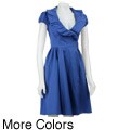 Necessary Objects Ruffle Trim Poplin Wrap Dress