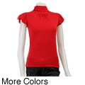 Necessary Objects Junior's Ruched Turtleneck Top