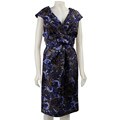 Donna Ricco Women's Plus Size Pleated-neck Dress